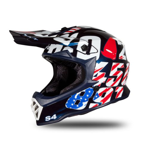 Ufo Numbers Kid Helmet Blue